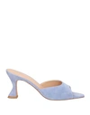 Deimille Woman Sandals Light Blue Size 11 Soft Leather