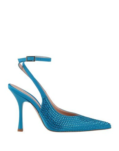 Liu •jo Leonie Hanne X  Woman Pumps Azure Size 8 Textile Fibers In Blue