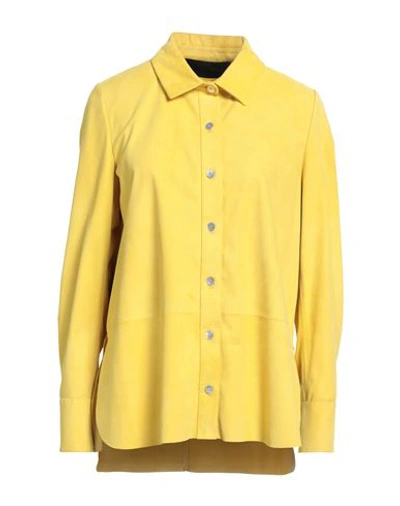 Nove Woman Shirt Yellow Size 6 Goat Skin