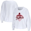 WEAR BY ERIN ANDREWS WEAR BY ERIN ANDREWS WHITE GEORGIA BULLDOGS DIAMOND LONG SLEEVE CROPPED T-SHIRT