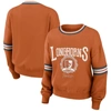 Wear By Erin Andrews Orange Texas Longhorns Vintage Pullover Sweatshirt In Orange