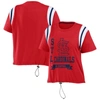 Wear By Erin Andrews Red St. Louis Cardinals Cinched Colorblock T-shirt In Red