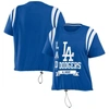 WEAR BY ERIN ANDREWS WEAR BY ERIN ANDREWS ROYAL LOS ANGELES DODGERS CINCHED COLORBLOCK T-SHIRT