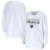 WEAR BY ERIN ANDREWS WEAR BY ERIN ANDREWS WHITE LAS VEGAS RAIDERS DOMESTIC PULLOVER SWEATSHIRT