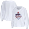 Wear By Erin Andrews Women's  White Florida Gators Diamond Long Sleeve Cropped T-shirt In White