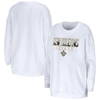 Wear By Erin Andrews White New Orleans Saints Domestic Pullover Sweatshirt In White