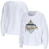 Wear By Erin Andrews White West Virginia Mountaineers Diamond Long Sleeve Cropped T-shirt In White