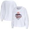 Wear By Erin Andrews White Auburn Tigers Diamond Long Sleeve Cropped T-shirt In White
