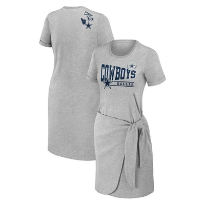Wear By Erin Andrews Heather Grey Dallas Cowboys  Knotted T-shirt Dress