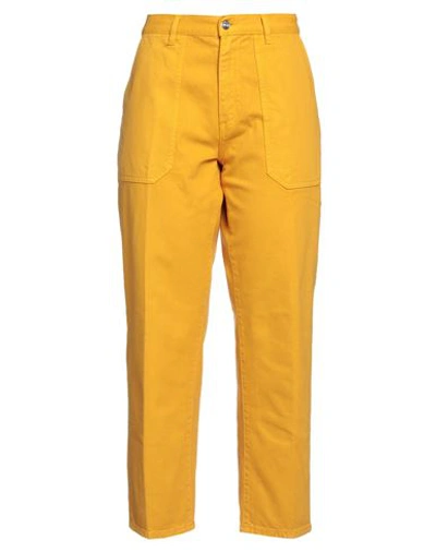 Nine In The Morning Woman Jeans Ocher Size 28 Cotton, Elastane In Yellow