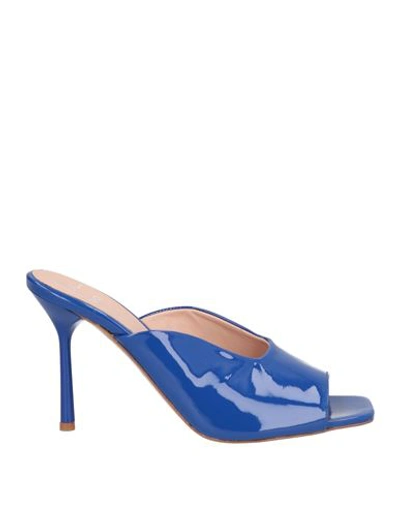 Liu •jo Woman Sandals Bright Blue Size 9 Soft Leather In Blue