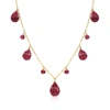 Ross-simons Ruby Drop Necklace In 14kt Yellow Gold In White