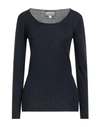 120% Lino Woman Sweater Midnight Blue Size S Cashmere, Silk