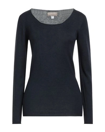 120% Lino Woman Sweater Midnight Blue Size S Cashmere, Silk