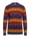 Mqj Man Sweater Purple Size 44 Acrylic, Polyamide, Polyester, Wool