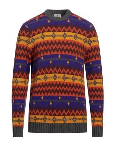 Mqj Man Sweater Purple Size 44 Acrylic, Polyamide, Polyester, Wool