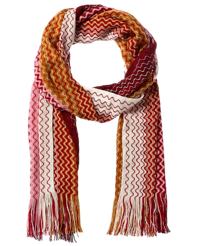 Missoni Wool-blend Scarf In Pink