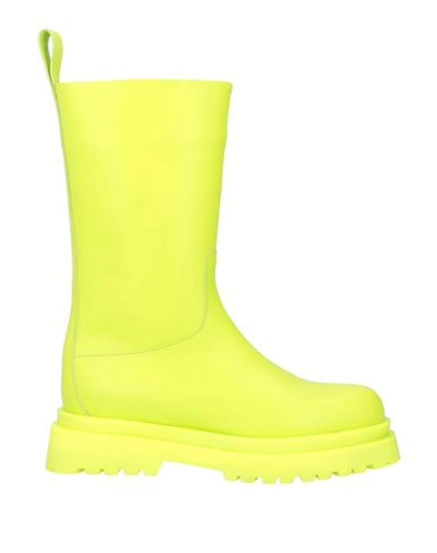Liu •jo Woman Boot Acid Green Size 7 Soft Leather In Green