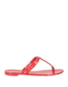 Patrizia Pepe Woman Toe Strap Sandals Red Size 10 Pvc - Polyvinyl Chloride