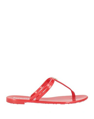 Patrizia Pepe Woman Toe Strap Sandals Red Size 10 Pvc - Polyvinyl Chloride