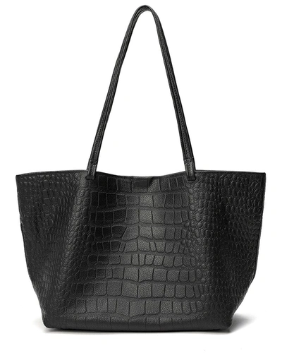 Shop Tiffany & Fred Paris Embossed Croc-embossed Full-grain Leather Tote