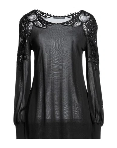 Alberta Ferretti Woman Sweater Black Size 6 Viscose, Polyamide, Elastane