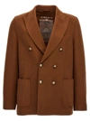 CIRCOLO 1901 DOUBLE-BREASTED JERSEY BLAZER JACKETS BROWN