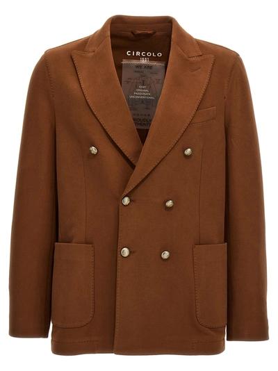 Circolo 1901 Double-breasted Button Blazer In Brown