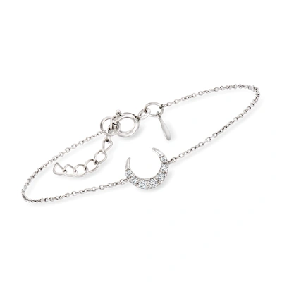 Rs Pure By Ross-simons Diamond Moon Bracelet In Sterling Silver