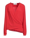 Mauro Grifoni Grifoni Woman Top Red Size 4 Acetate, Silk In Red