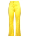 Moschino Woman Pants Yellow Size 10 Cotton, Cupro, Elastane