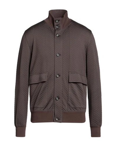 Paolo Pecora Man Jacket Dark Brown Size Xl Viscose, Polyamide, Elastane