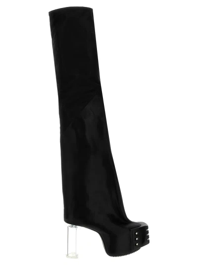 Rick Owens Flared Platforms Boots, Ankle Boots Black