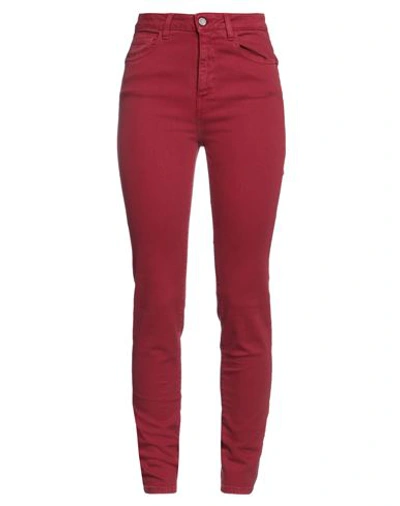 Manila Grace Woman Jeans Red Size 26 Cotton, Elastane