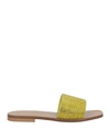 Liu •jo Woman Sandals Yellow Size 8 Textile Fibers