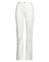 Patrizia Pepe Woman Denim Pants Ivory Size 29 Cotton In White