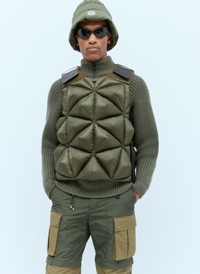 Moncler Pharrell Williams Holly Down Waistcoat In Green