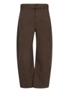 Lemaire Twisted Belted Pants In Brown