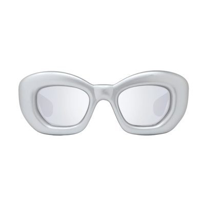 Loewe Inflated 47mm Butterfly Sunglasses In Silver