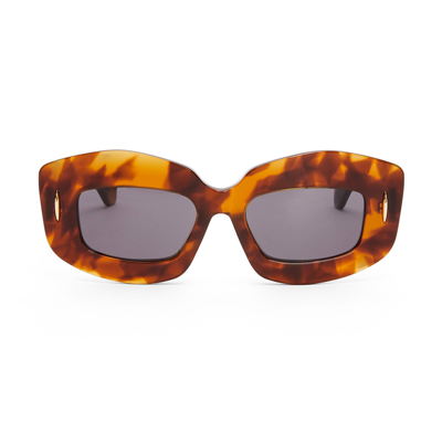 Loewe Rectangle Frame Sunglasses In Marrone