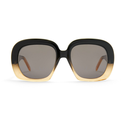 Loewe Curvy Sunglasses In Dark Brown & Smoke