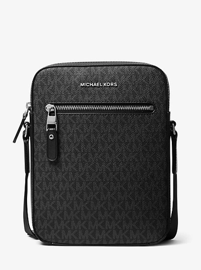 Michael Kors Varick Logo Flight Bag In Black