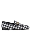 GUCCI WOMEN'S LUXURY LOAFERS   GUCCI BLACK AND WHITE GINGHAM LOAFERS
