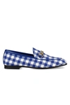 GUCCI WOMEN'S LUXURY LOAFERS   GUCCI BLUE AND WHITE GINGHAM LOAFERS