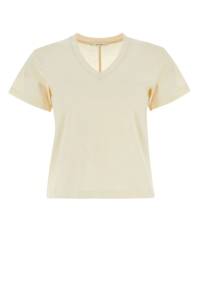 The Row Woman Melange Cream Cotton T-shirt In Yellow