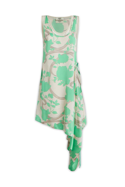 Fendi Dress  Woman Color Green In White