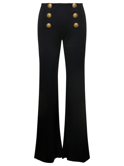 Balmain High-rise Flared Knit Pants In Default Title