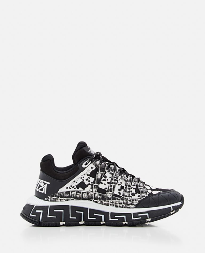 Versace Trigreca Leather Sneakers In Multi