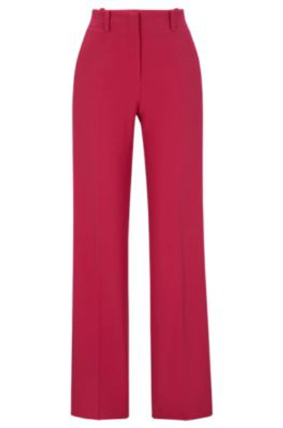 Hugo Regular-fit Trousers With A Wide Leg In Pink