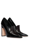HUGO BOSS LEATHER PUMPS WITH CROC-EFFECT TRIM